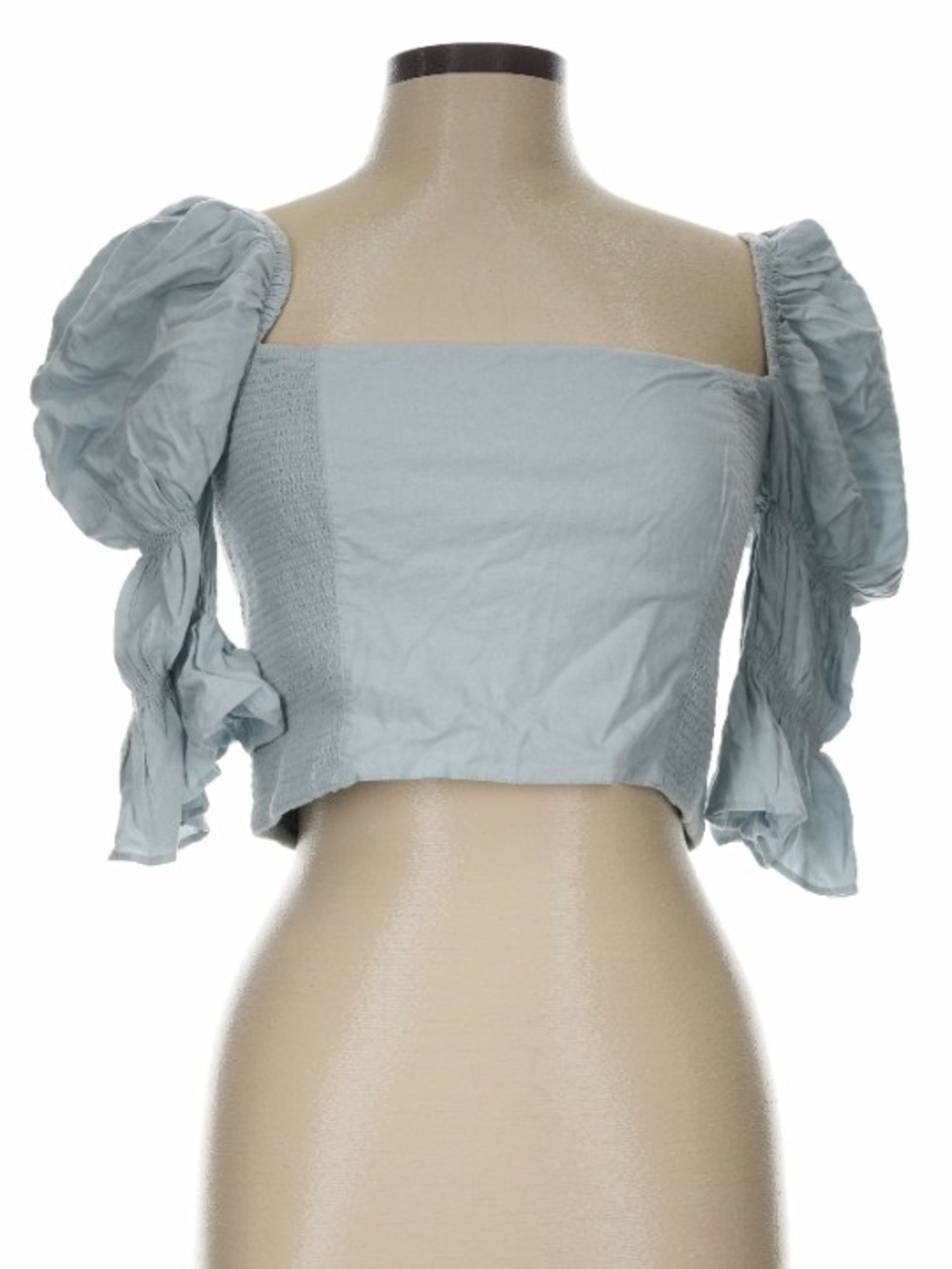 Urban Outfitters Powder Blue Puff Sleeve Cropped Top